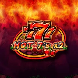 Logo della slot Hot 7's x2 su sfondo di fiamme