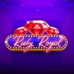 Logo Ruby Royal con rubini su sfondo viola